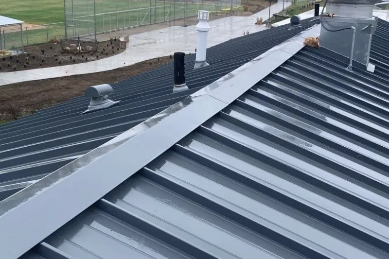 New Commercial Roof Metal Dark Gray A New Commercial Roof Metal Dark Gray A